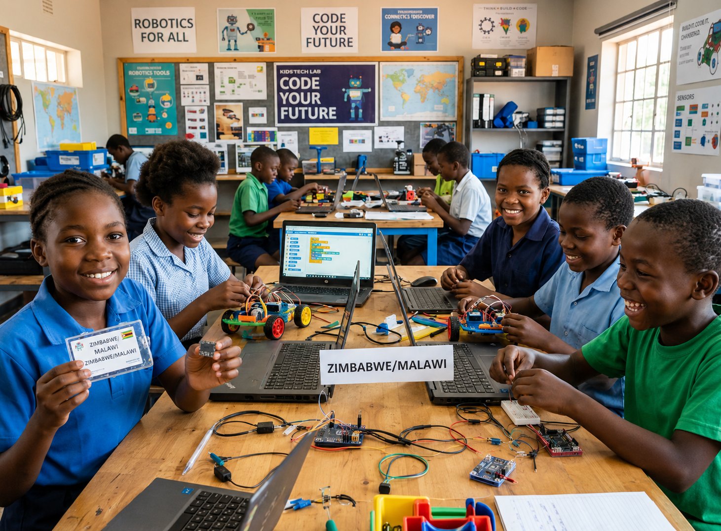 Kids Tech Studio Lab — children coding with robotics in Zimbabwe and Malawi